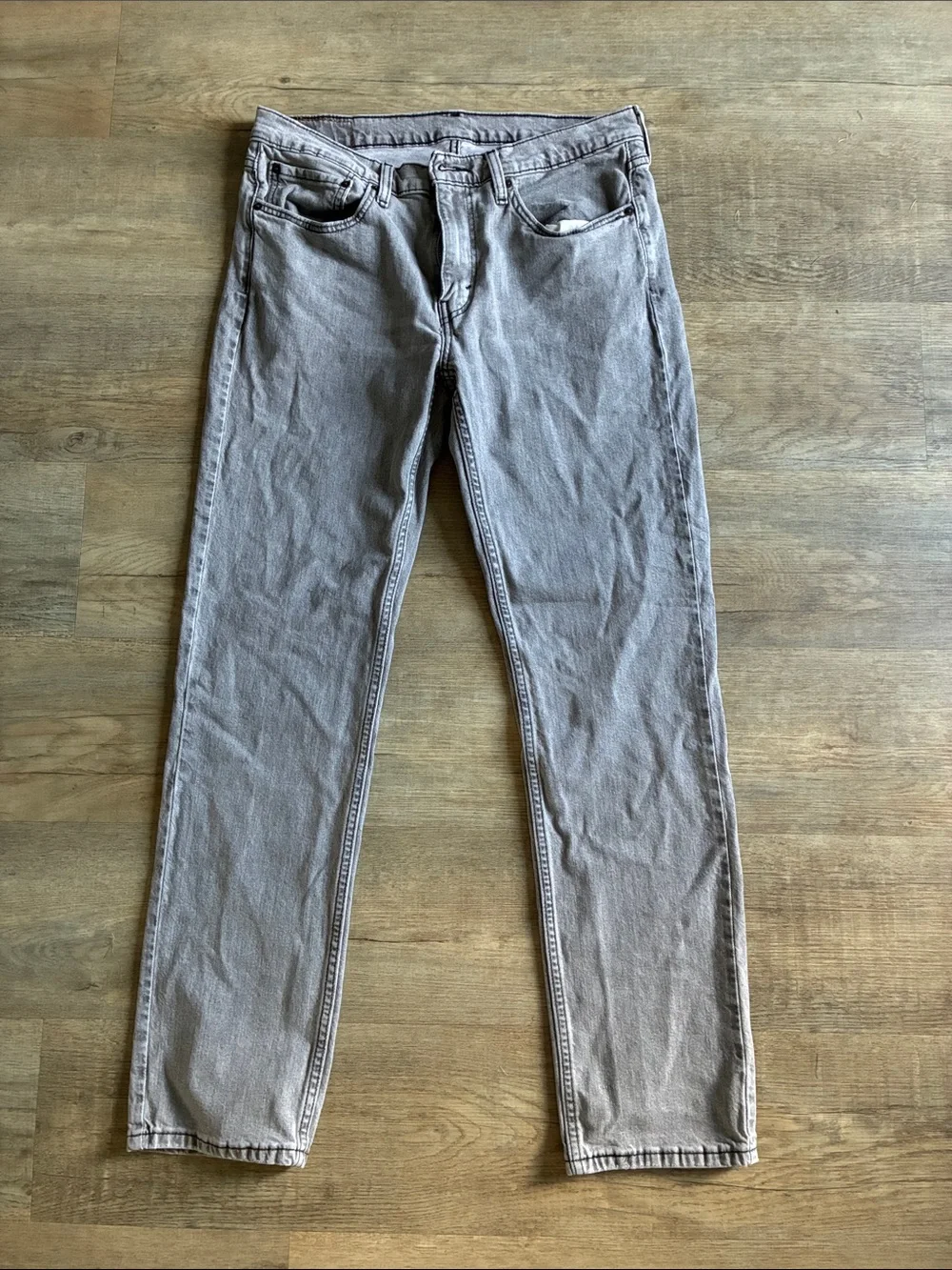 Levi's Gray Denim Jeans with Distressed Leather Patch